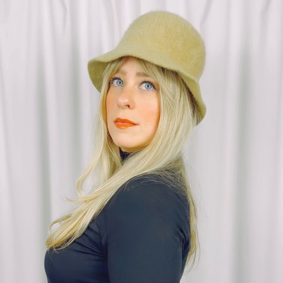 Vintage Normandy France Rabbit Fur and Wool Bucket Hat in Tan Brown - Picture 4 of 9